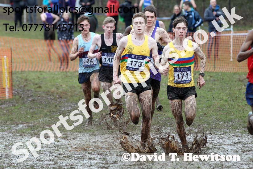 Mens under-20s 2018 British Inter Counties Cross Country Champs., Prestwold Hall, Loughborough. Photo: David T. Hewitson/Sports for All Pics